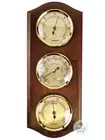 26cm Walnut Weather Station With Barometer Thermometer & Hygrometer By FISCHER