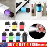 LED Torch Lamp Pocket USB Rechargeable Mini Keychain Keyring Flashlight AL