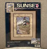 Dimensions Sunset Stamped Cross Stitch Kit “Sea Cliff Lighthouse” 13129