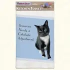 Fiddlers Elbow Kitchen Dish Tea Towel CATATUDE ADJUST, Black White CAT, 22 x 32