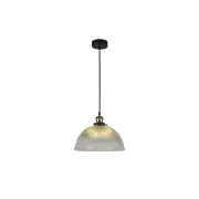 Livia Hanging Pendant Lamp Glass Shade - Black / Clear