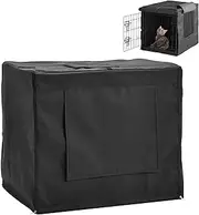 600D Pet Box Protective Cover, Protective Cover Cover Cloth, Dog Cage Cat Cage Dust Cover, Rainproof And Windproof blackoutCloth, Pet House Dust Cover, Sunshade With Window For Pet House