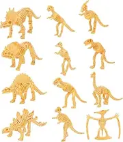 Toyvian 12Pcs Creative Dinosaur Skeleton Models Realistic Educational for Enhance Imagination Practical Skills for Home Learning Activities