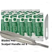 50 Pcs Scalpel Blades #60 Sterile Post Mortem Surgical Dental ENT Inst German Gr