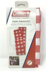 Coleman Vinyl Picnic Tablecloth 54x84 inch Red Checker lot of 4