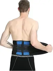 [TEMKIN] Adjustable Neoprene Double Pull Lumbar Support Lower Back Belt Brace Pain Relief Band Waist Belt S-XXL Plus Zize (Color : 1, Size : XX-L.)