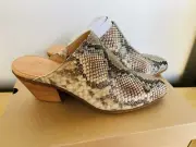 Frye Jacy Mule Taupe Snake.Size 7.5 M