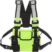Radio Chest Harness Bag, Two Way Radio Chest Front Pack Pouch Walkie Talkie Case with Adjustable Shoulder Strap for Two Way Radio Walkie Talkie
