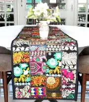 Indian Cotton Patchwork Table Runner Embroidered Dining Table Tapestry 152X45 cm