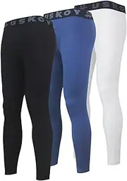 [USKOY] 3, 2 or 1 Pack Men's Compression Pants Sports Baselayer Basketball Bottoms Cycling Tights Workout Leggings