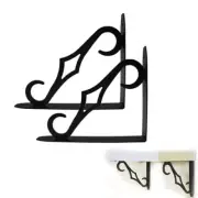 HOME MASTER HARDWARE Decorative Shelf Brackets 10 inch, Black Shelf 2 Pcs