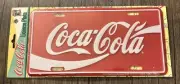 Coke Coca-Cola Logo Metal Embossed Advertising License Plate Sign NOS New 1998
