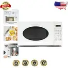 Compact 0.7 Cu Ft Microwave Oven - 700 Watts with Retro Design and Child Lock