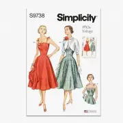 Retro Royalty Dress & Jacket Sewing Kit, Code S9738, Sizes 6-14, Multicolor
