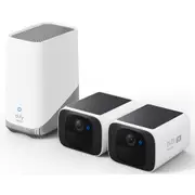 Eufy Security SoloCam S220 2K Wire-Free Smart Solar Camera Kit - 2 Pack Homebase 3 Included [E8134C21]