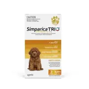 Simparica Trio 3 pack for dogs 1.3-2.5kg - Flea, Tick and Worming Treatment 3 pa