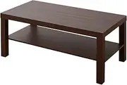 Yamazen TCT-9045 (WBR) Low Table (with Shelf), Sturdy but Lightweight, Width 35.4 x Depth 17.7 x Height 15.7 inches (90 x 45 x 40 cm), Center Table, Coffee Table, Assembly Required, Walnut Brown