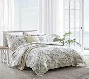[Tommy Bahama] Queen Comforter Set, Reversible Cotton Bedding with Matching Shams, All Season Home Decor (Bakers Bluff Blue, Queen)