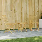 3 Piece Bistro Set Bamboo vidaXL
