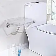 FFSPIIO Plastic Shower Seat, for Adults Elderly Disabled Bath Chair Fold Up Changing Shoes Stool Wall Mount Bathroom Stool Shower Chair