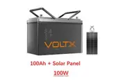 VoltX 12V Lithium Battery 100Ah + 100W Solar Panel Flexible