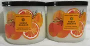 Bath & Body Works 3-wick Scented Candle Lot Set of 2 FRESH ORANGE essential oils