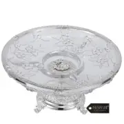 Matashi Silver Plated Crystal 3 Sectional Compote Decorative Bowl For Parties