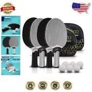 4-Person Composite Rubber Ping Pong Paddle Set - Ideal for All Skill Levels