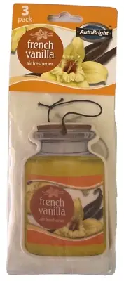 NEW Auto Bright Air Freshener Pack of 3 Vanilla car home or boat