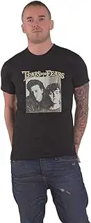 [Rock Off officially licensed products] Tears For Fears T Shirt Throwback Photo Official Unisex Black