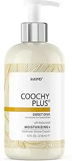 Coochy Plus Intimate Shaving Cream SWEET DIVA For Afro Natural Texture Hair With HydroLock & Moisturizing+ Formula Prevents Razor Burns & Bumps, In-Grown Hairs, Itchiness 8oz Tube