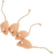 COSMEVIVI 4pcs Plush Mouse Cat Interactive Teething for Indoor Cats Safe Engaging Wobbling Action for Exercise Self Entertainment Mouse