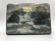 Beautiful Lacquer Box "Winter Landscape" , Hand Painted, Papier Mache, Jewelry