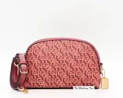 COACH MADI Crossbody w Rouge Pink Canvas & Leather Monogram Print CF343 NWT $328