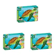 3x 48pc Mudpuppy Kids Mini Jigsaw Puzzle Toy 20x14.5cm Ocean Green Turtle 4+