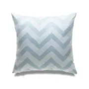 Sea Blue And White Chevron Pattern With Feather Down Insert Pillow