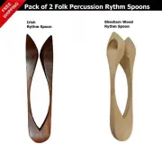 2 Pcs Percussion Rhythm Spoons Irish Folk Musical Hand Percussion Instruments