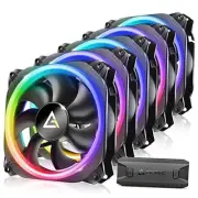 RGB 120mm PC Fans - 5V-3PIN Addressable, Motherboard SYNC, 5 Prizm 5pcs Black