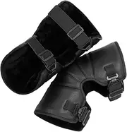 VINTORKY 1 Pair Cycling Warm Knee Pads Knee Brace Leg Cover for Motorcycles Knee Pads Motorcycle Leg Guards Winter Motorcycle Knee Pads Windproof Pu Leather Black