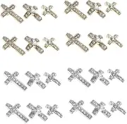 CRILSTYLEO 60pcs Cross Nail Charms Nail Decorations Fashionable Rhinestone Manicure Accessories for Home Professional Use for Parties Weddings