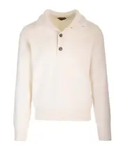 Tom Ford Long-Sleeved Half-Buttoned Jumper IT50 White