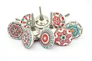 Pink 10 x Mix Vintage Look Flower Ceramic Knobs Door Handle Cabinet Drawer Cupboard Pull Mandala Xfer New by JGARTS (10)