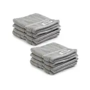 8pc Onkaparinga 30x30cm Flinders Face Washer 600gsm Grey