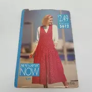Butterick See & Sew Now Sewing Pattern 5612 Wide Leg Jumpsuit B 12 14 16