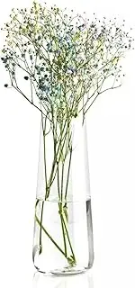 Krosno Flower Vase, 9,5 x 3,9 in, Pure Collection, Premium Quality Flower Vase, Rustic Home Decor, Modern Farmhouse, Durable Glass, Dishwasher Safe, Made in Europe
