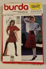 Burda Vintage 80s Sewing Pattern Multisize Pattern Pleated Skirts
