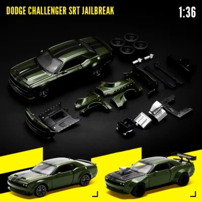 Assembly Version 1:36 Dodge Challenger SRT Jailbreak Alloy Modified Sports Car M
