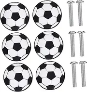 6pcs Children's Room Drawer Handles Round Cabinet Door Knobs Football Design Safe for Toddler