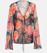 [Bananhot] Bananhot Vanessa floral chiffon beach cover-up M/L multicoloured