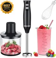 Immersion Hand Blender, 4-in-1, 500W, Stainless Steel, Beaker, Chopper, Whisk